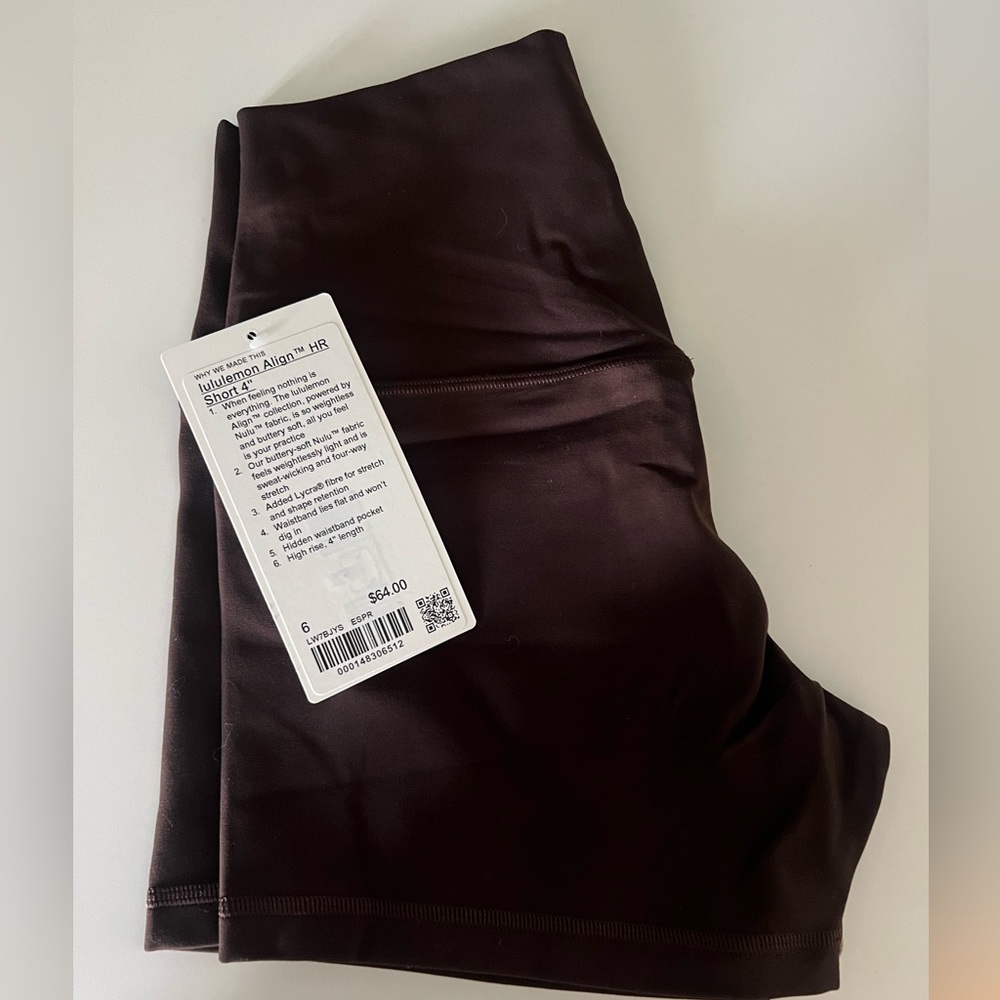 Lululemon align 4”, espresso, no longer sold
